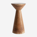 Mesa auxiliar de madera de suar en color marrón 22 x 46 cm