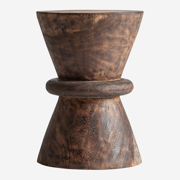 Mesa auxiliar de madera de suar en color marrón 35 x 50 cm