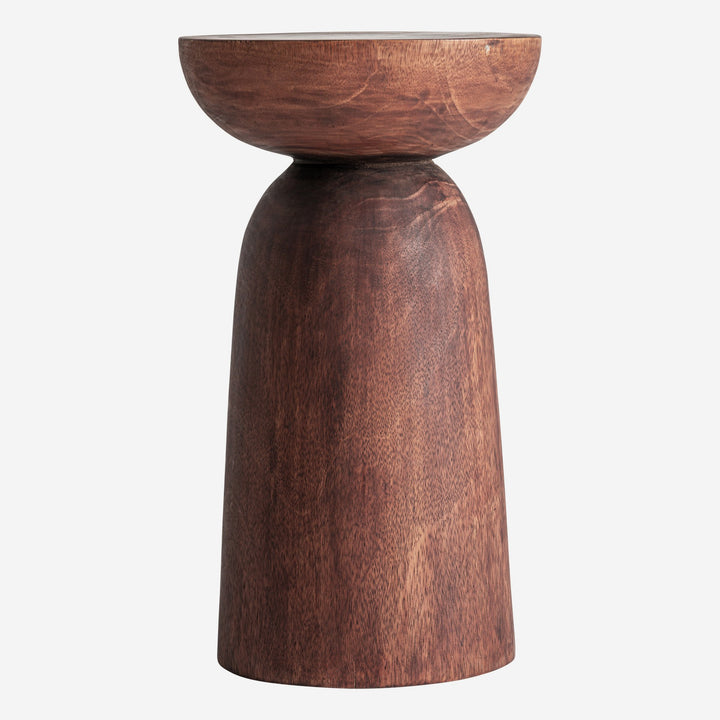 Mesa auxiliar de madera de suar en color marrón 35 x 60 cm