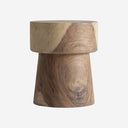 Mesa auxiliar de madera de suar en color marrón 40 x 46 cm