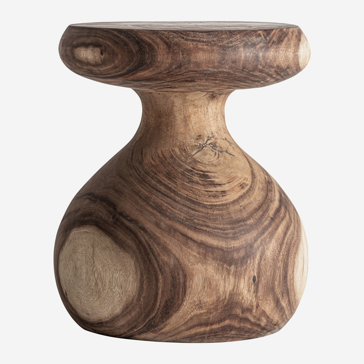 Mesa auxiliar de madera de suar en color marrón 40 x 47 cm
