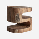 Mesa auxiliar de madera de suar en color marrón 45 x 35 x 52 cm