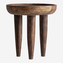 Mesa auxiliar de madera de suar en color marrón 47 x 50 cm