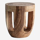 Mesa auxiliar de madera de suar en color marrón 49 x 55 cm