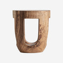 Mesa auxiliar de madera de suar en color marrón 49 x 55 cm