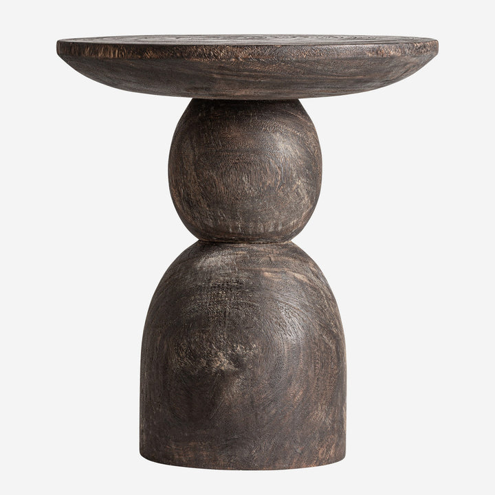 Mesa auxiliar de madera de suar en color marrón 55 x 60 cm