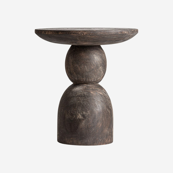 Mesa auxiliar de madera de suar en color marrón 55 x 60 cm
