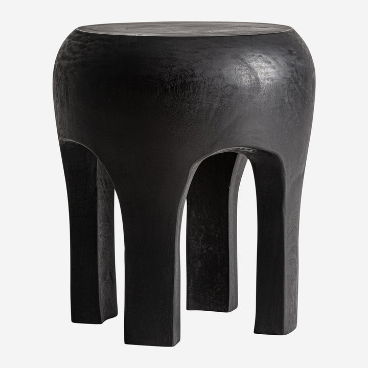 Mesa auxiliar de madera de suar en color marrón claro 40 x 46 cm