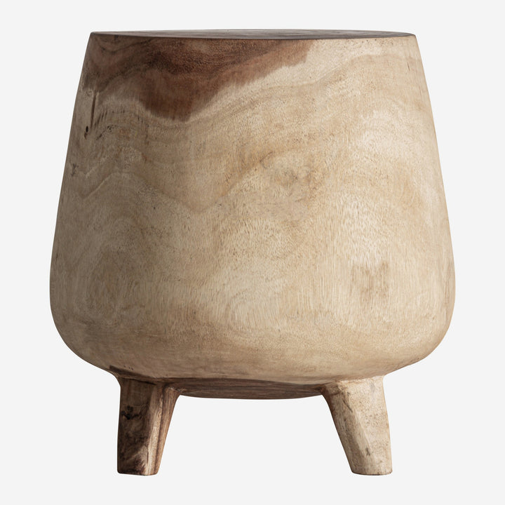 Mesa auxiliar de madera de suar en color marrón claro 40 x 47 cm