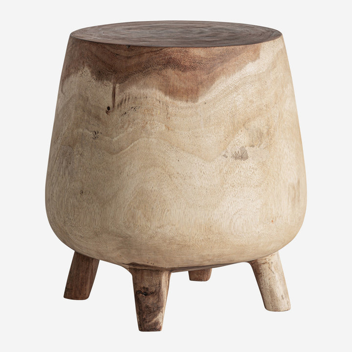 Mesa auxiliar de madera de suar en color marrón claro 40 x 47 cm