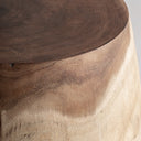 Mesa auxiliar de madera de suar en color marrón claro 40 x 47 cm – detalle