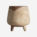 Mesa auxiliar de madera de suar en color marrón claro 40 x 47 cm