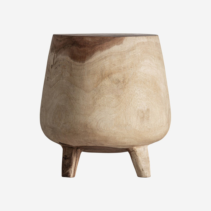 Mesa auxiliar de madera de suar en color marrón claro 40 x 47 cm