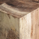 Mesa auxiliar de madera de suar en color marrón de aire étnico 30 x 45 cm – Diseño 2 – detalle