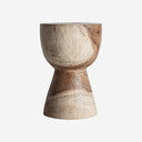 Mesa auxiliar de madera de suar en color marrón de aire étnico 30 x 45 cm