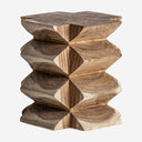 Mesa auxiliar de madera de suar en color marrón de aire étnico 40 x 50 cm