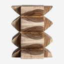 Mesa auxiliar de madera de suar en color marrón de aire étnico 40 x 50 cm