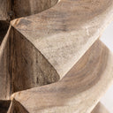 Mesa auxiliar de madera de suar en color marrón de aire étnico 40 x 50 cm – detalle