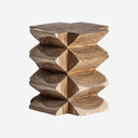 Mesa auxiliar de madera de suar en color marrón de aire étnico 40 x 50 cm