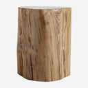 Mesa auxiliar de madera de suar en color marrón natural 35 x 33 x 40 cm