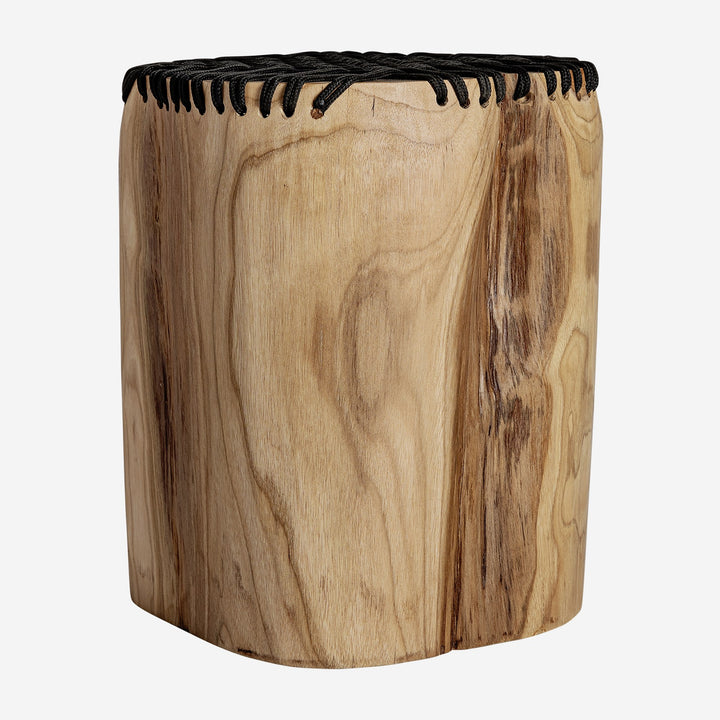 Mesa auxiliar de madera de suar en color marrón natural 37 x 43 cm