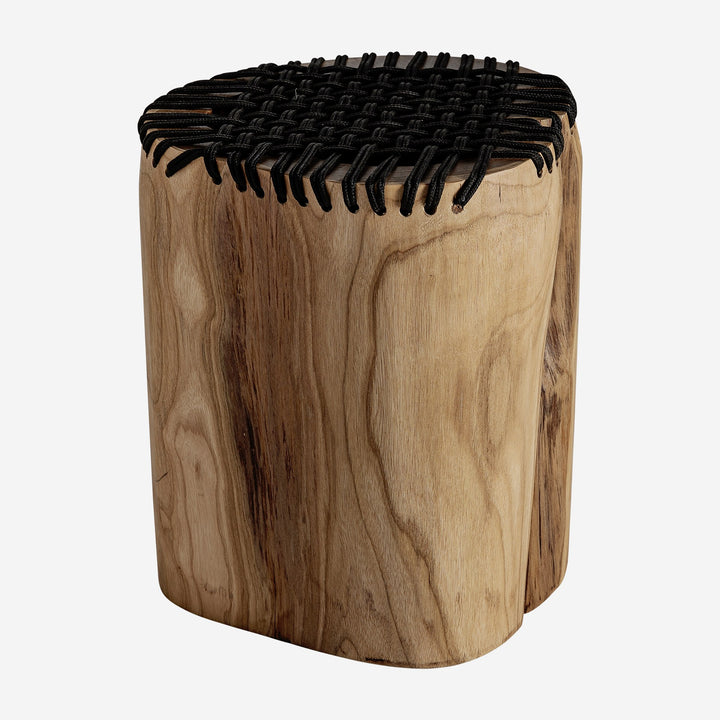 Mesa auxiliar de madera de suar en color marrón natural 37 x 43 cm