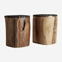 Mesa auxiliar de madera de suar en color marrón natural 37 x 43 cm