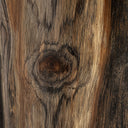 Mesa auxiliar de madera de suar en color marrón natural 38 x 63 cm – detalle