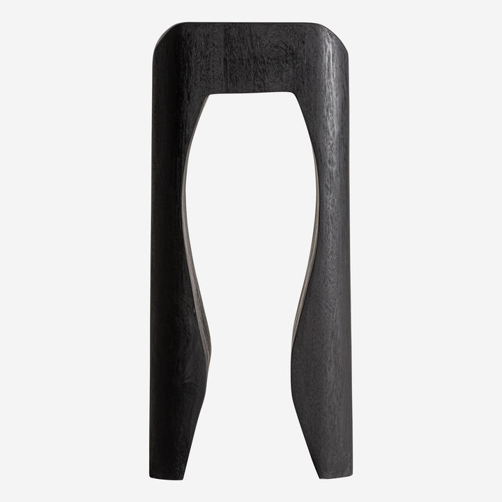 Mesa auxiliar de madera de suar en color negro 40 x 91 cm