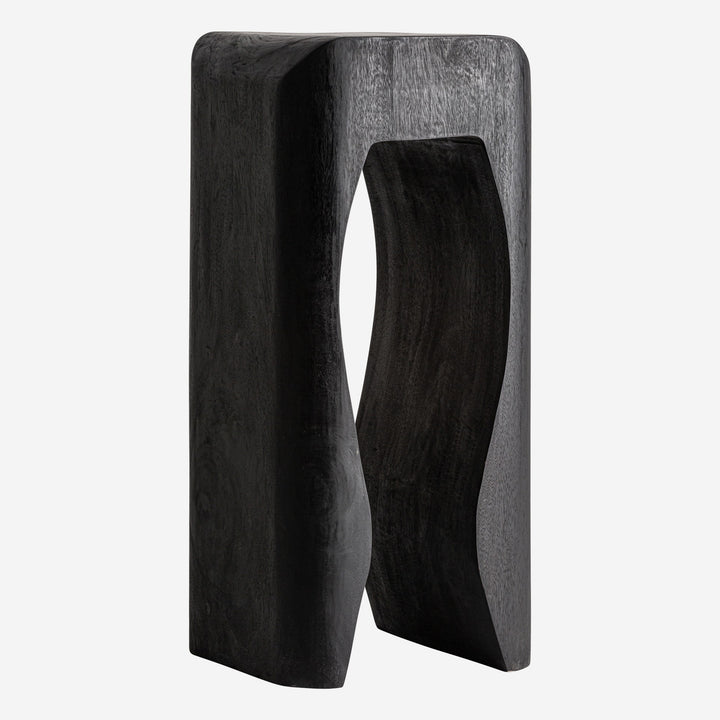Mesa auxiliar de madera de suar en color negro 40 x 91 cm