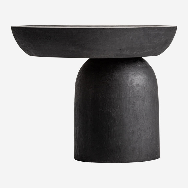 Mesa auxiliar de madera de suar en color negro 50 x 40 cm