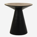 Mesa auxiliar de madera de suar en color negro envejecido