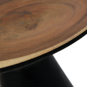 Mesa auxiliar de madera de suar en color negro envejecido – detalle