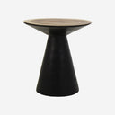 Mesa auxiliar de madera de suar en color negro envejecido
