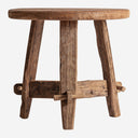 Mesa auxiliar de madera de teca reciclada en color marrón 50 x 47 cm