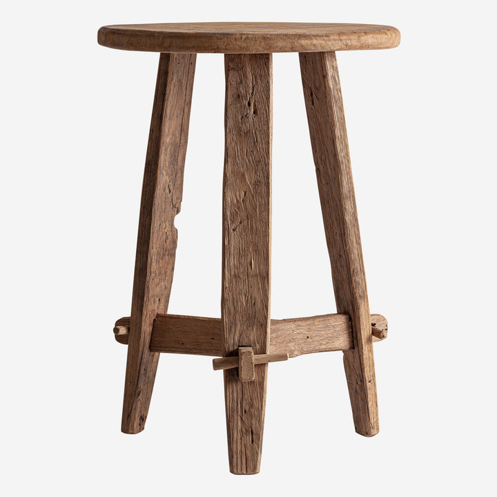Mesa auxiliar de madera de teca reciclada en color marrón 50 x 72 cm