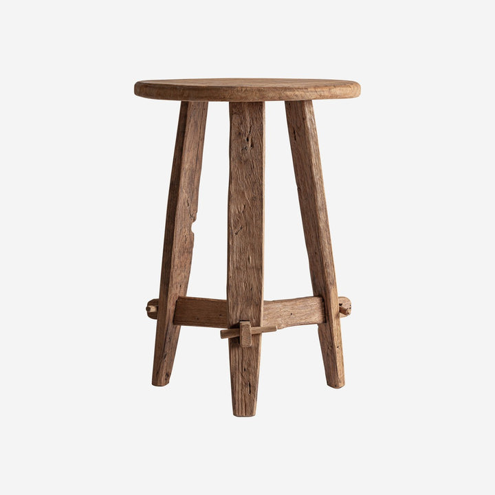 Mesa auxiliar de madera de teca reciclada en color marrón 50 x 72 cm