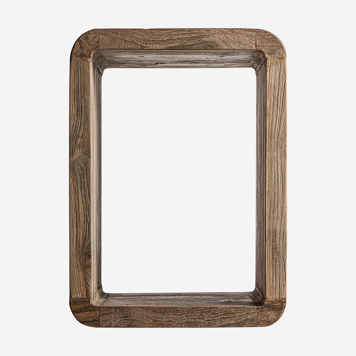 Mesa auxiliar de madera de teca reciclada en color marrón natural 36 x 50 cm