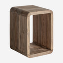 Mesa auxiliar de madera de teca reciclada en color marrón natural 36 x 50 cm