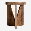 Mesa auxiliar de madera recuperada en color marrón 46 x 56 cm