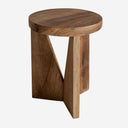 Mesa auxiliar de madera recuperada en color marrón 46 x 56 cm