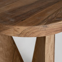 Mesa auxiliar de madera recuperada en color marrón 46 x 56 cm – detalle