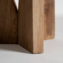 Mesa auxiliar de madera recuperada en color marrón 46 x 56 cm – detalle