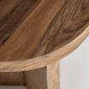 Mesa auxiliar de madera recuperada en color marrón 46 x 56 cm – detalle