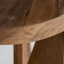 Mesa auxiliar de madera recuperada en color marrón 46 x 56 cm – detalle