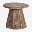 Mesa auxiliar de madera recuperada en color marrón 55 x 45 cm