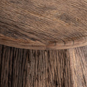 Mesa auxiliar de madera recuperada en color marrón 55 x 45 cm – detalle