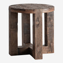 Mesa auxiliar de madera recuperada en color marrón 60 x 65 cm