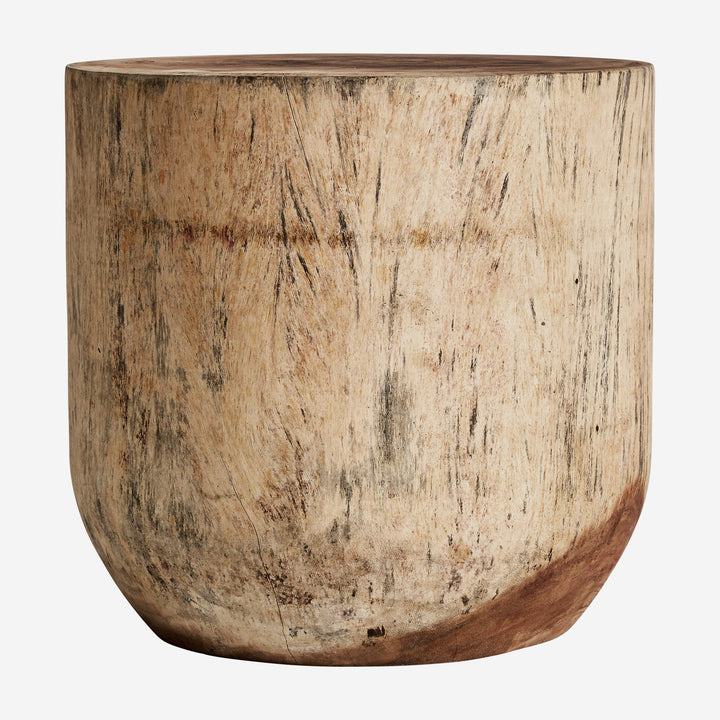 Mesa auxiliar de madera tropical en color marrón envejecido 50 x 47 cm