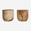 Mesa auxiliar de madera tropical en color marrón envejecido 50 x 47 cm